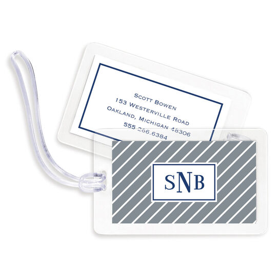 Grey Kent Stripe Luggage Tags